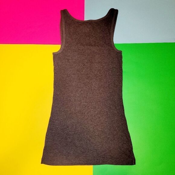 3/$20 Old Navy " Love me a Latte" print logo grey tank tops tee shirt - Picture 4 of 4